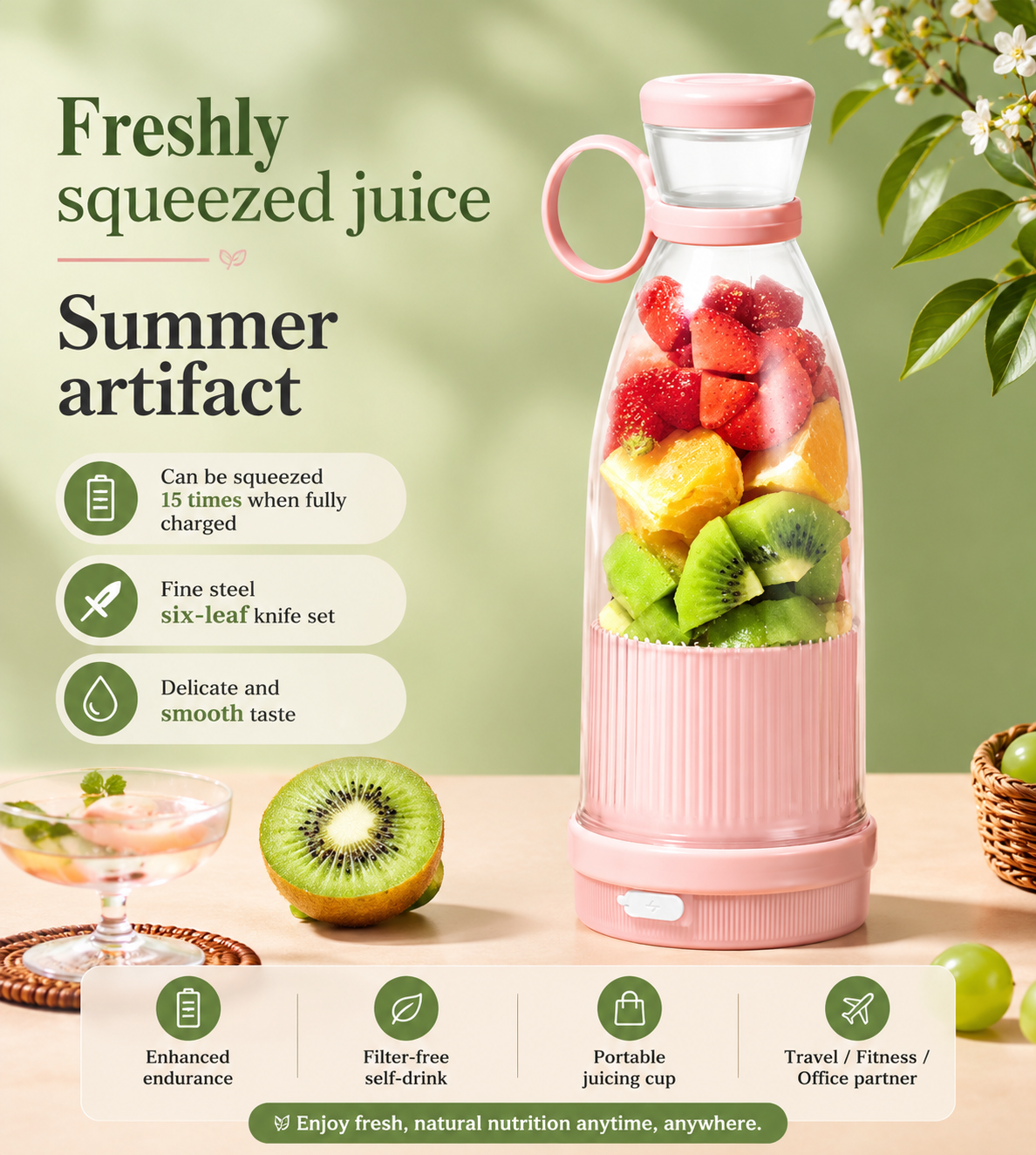 Juicify™ Portable Blender – Rechargeable Fruit Juicer Cup